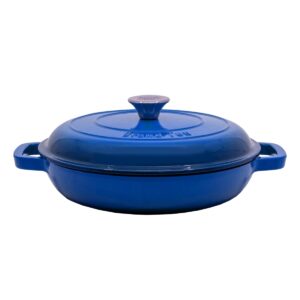 Blue Deep Frying Pan With Lid, 2.6l.